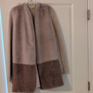 Dress Barn Two-Tone Cardigan - Taupe and Rose